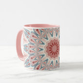 Modernes Kaleidoskop Mandala Fraktal Kunst Tasse (Vorderseite Links)