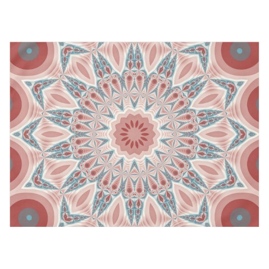 Modernes Kaleidoskop Mandala Fraktal Kunst Tischdecke (Vorderseite (Horizontal))