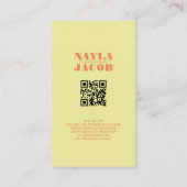 Modernes Kalkgrün gekreuztes Muster QR-Code Visitenkarte (Rückseite)