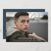 Modernes Kalligrafie-Abschluss-Foto Ankündigung (Vorne/Hinten)