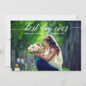 Modernes Kalligrafie-Bestes Hochzeitstag-Foto Dankeskarte (Vorderseite)