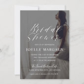 Modernes Kalligrafie-Brautparty-Foto Einladung (Vorderseite)