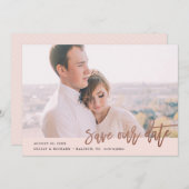 Modernes Kalligrafie-Foto Save the Date (Vorne/Hinten)