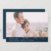 Modernes Kalligrafie-Foto Save the Date (Vorne/Hinten)