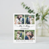 Modernes Kalligrafie Herz 4 Foto Hochzeit Vielen D Postkarte (Stehend Vorderseite)