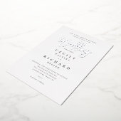 Modernes Kalligrafie-Hochzeitssilber Folieneinladung (Gedreht)