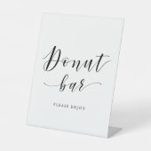 Modernes Kalligrafie-Hochzeitssymbol Donut Bar Ped Sockelschild (Vorderseite)