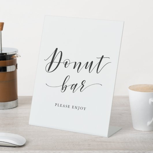 Modernes Kalligrafie-Hochzeitssymbol Donut Bar Ped Sockelschild (In SItu)