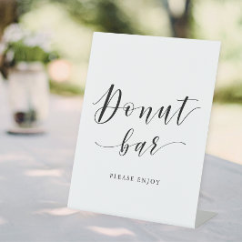 Modernes Kalligrafie-Hochzeitssymbol Donut Bar Ped Sockelschild