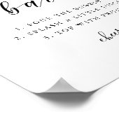 Modernes Kalligrafie-Hochzeitsszeichen Mimosa Bar  Poster (Ecke)