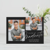 Modernes Kalligrafie Script 3 Foto Abschluss Ankündigung (Stehend Vorderseite)