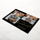 Modernes Kalligrafie Script 3 Foto Abschluss Folieneinladung (Gedreht)