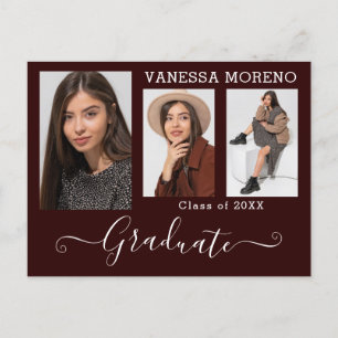 Modernes Kalligrafie Script 3 Foto Brgdy Abschluss Postkarte