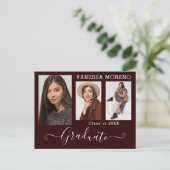 Modernes Kalligrafie Script 3 Foto Brgdy Abschluss Postkarte (Stehend Vorderseite)