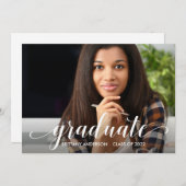 Modernes Kalligrafie-Script-Abschluss-Foto Ankündigung (Vorne/Hinten)