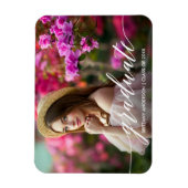 Modernes Kalligrafie-Script-Abschluss-Foto Magnet (Vertikal)