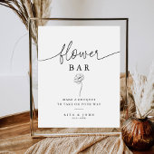 Modernes Kalligrafie Script Blume Bar Wedding Sign Sockelschild