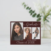 Modernes Kalligrafie Script Brgdy 3 Foto Abschluss Postkarte (Stehend Vorderseite)