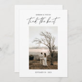 Modernes Kalligrafie-Script-Elopement-Foto Ankündigung (Vorne/Hinten)