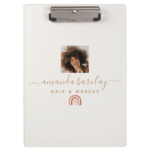 Modernes Kalligrafie-Script-Foto Klemmbrett (Vorderseite)