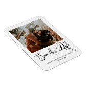 Modernes Kalligrafie-Script-Foto Save the Date Magnet (Rechte Seite)