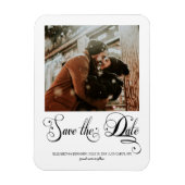 Modernes Kalligrafie-Script-Foto Save the Date Magnet (Vertikal)
