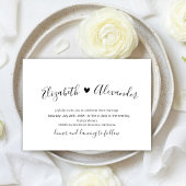 Modernes Kalligrafie-Script-Herz in einer Hochzeit Einladung