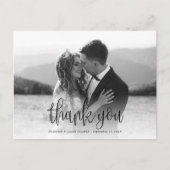 Modernes Kalligrafie-Script-Hochzeit-Foto Vielen D Postkarte (Vorderseite)