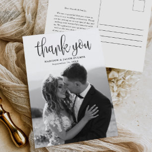Modernes Kalligrafie-Script-Hochzeit-Foto Vielen D Postkarte