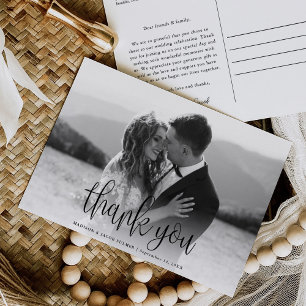 Modernes Kalligrafie-Script-Hochzeit-Foto Vielen D Postkarte