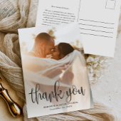 Modernes Kalligrafie-Script-Hochzeit-Foto Vielen D Postkarte