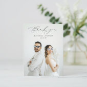 Modernes Kalligrafie-Script-Hochzeit-Foto Vielen D Postkarte (Stehend Vorderseite)