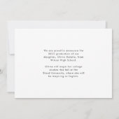 Modernes Kalligrafie-Script mit zwei Fotos Abschlu Ankündigung (Rückseite)