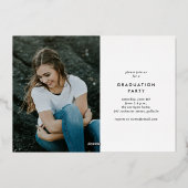 Modernes Kalligrafie-Script mit zwei Fotos Abschlu Folieneinladung (Rückseite)