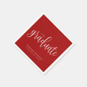 Modernes Kalligrafie Script Roter Abschluss Serviette (Ecke)