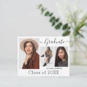 Modernes Kalligrafie Script White 3 Foto Abschluss Postkarte (Stehend Vorderseite)