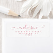 Modernes Kalligrafie-Skript Blush Pink Nachname (Insitu)