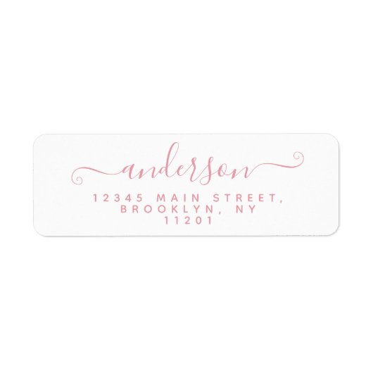 Modernes Kalligrafie-Skript Blush Pink Nachname (Vorne)