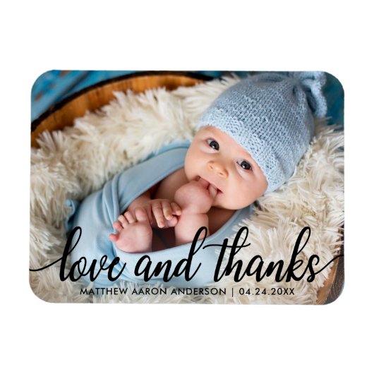 Modernes Kalligrafie-Skript Neue Baby-Liebe und Da Magnet (Horizontal)