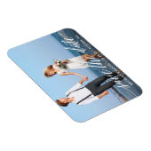 Modernes Kalligrafie-Skript Save the Date Foto Magnet (Rechte Seite)