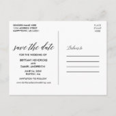 Modernes Kalligrafie-Skript Save the Date Foto Postkarte (Rückseite)