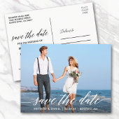 Modernes Kalligrafie-Skript Save the Date Foto Postkarte
