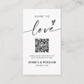 Modernes Kalligrafie-Skript verwendet Liebe QR-Cod Begleitkarte (Vorderseite)