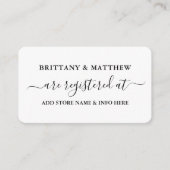 Modernes Kalligrafie-Skriptverzeichnis für Hochzei Begleitkarte (Vorderseite)