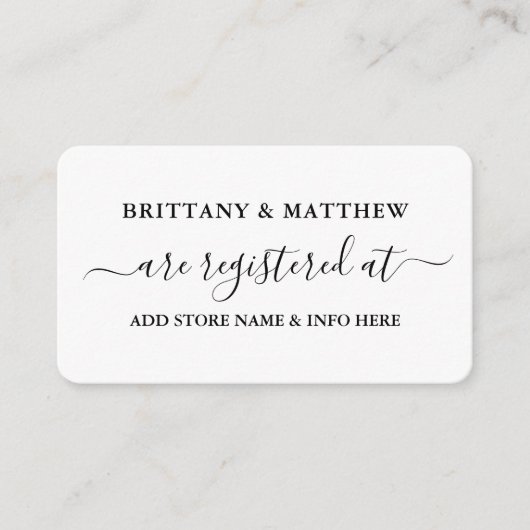 Modernes Kalligrafie-Skriptverzeichnis für Hochzei Begleitkarte (Vorderseite)