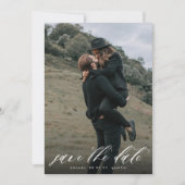 Modernes Kalligrafie-Typografie-Weißes Overlay-Fot Save The Date (Vorderseite)