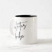 Modernes Kalligrafie-Workout-Gym Pilates Babe Zweifarbige Tasse (Vorderseite Links)