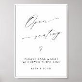 Modernes Kalligrafie-Zeichen für offene Sitzgelege Poster (Vorne)