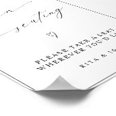 Modernes Kalligrafie-Zeichen für offene Sitzgelege Poster (Ecke)