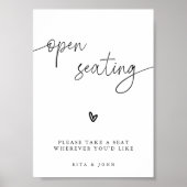 Modernes Kalligrafie-Zeichen für offene Sitzgelege Poster (Vorne)